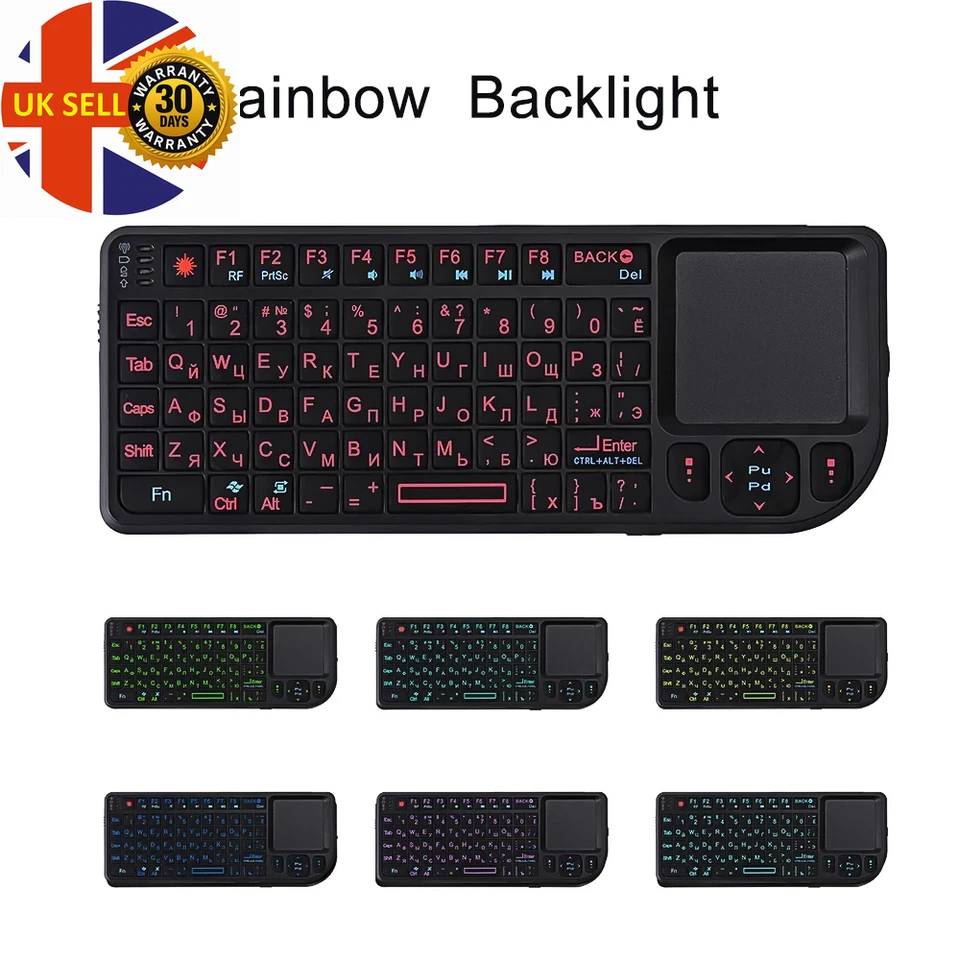 HOT Mini 2.4G RF Wireless Keyboard Spanish French Russian English Keyboard Backl - Image 2 of 4