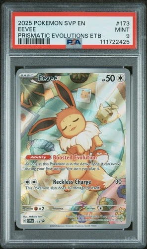 PSA 9 MINT EEVEE ETB SVP 173 Black Star Promo Prismatic Evolutions 2025 full art