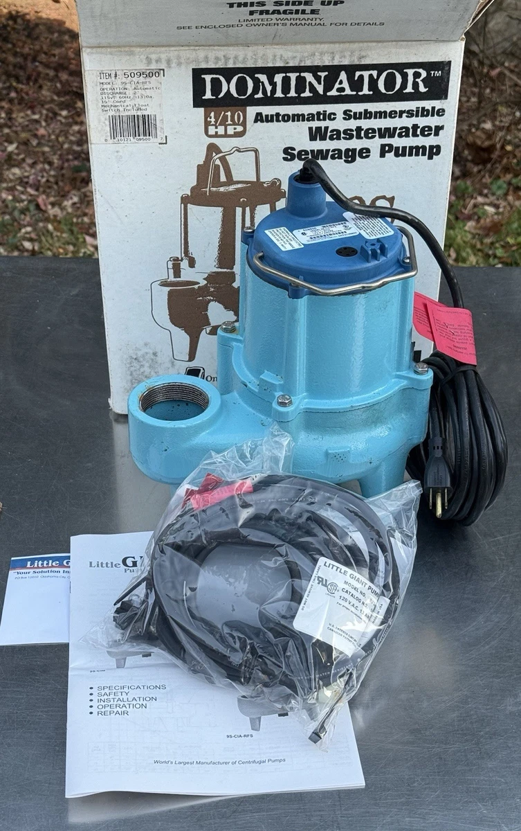 Little Giant DOMINATOR 9S-CIA-RFS Sewage Pump 509500 4/10HP 1PH