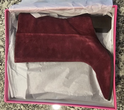Vince Camuto Women's Burgundy Suede Mid-Calf Zip Bootie Pointed Toe 9.5