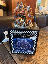 Spooky Hollow Cinema Halloween Village Lighted Porcelain Box Instructions WORKS