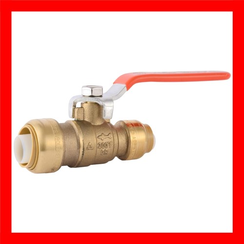 3/4 Inch X 1/2 Inch Ball Valve, Push to Connect Brass Plumbing Fitting, Water Sh