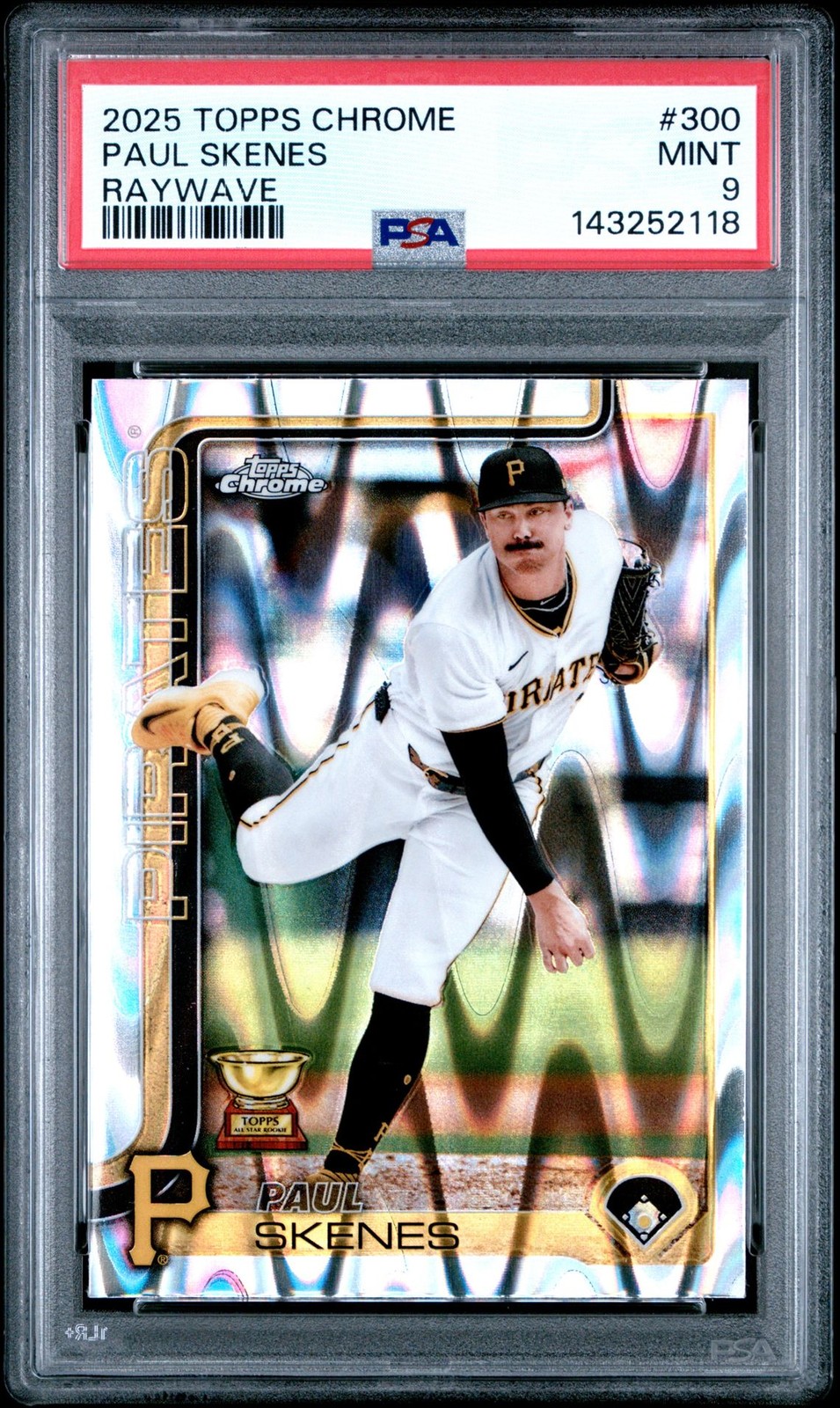 2025 Topps Chrome PAUL SKENES RAYWAVE #300 PSA 9 MINT