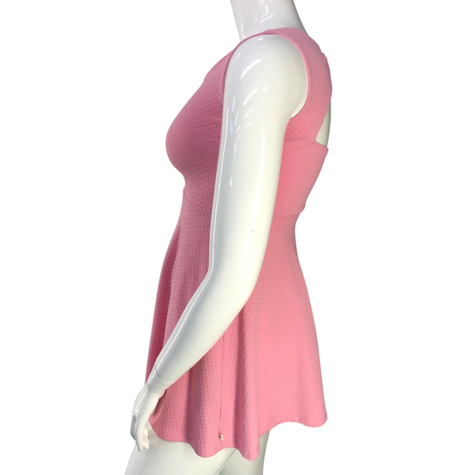 Abito Kate Spade bambina taglia 12 Vivian skater rosa testurizzato elasticizzato