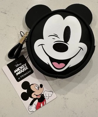 Primark Disney Mickey Mouse Face Ears Wink Winking Coin Purse Pouch Zip Wallet - Image 1 of 4