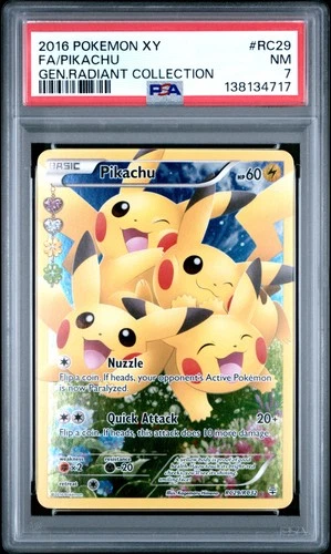 2016 POKEMON XY GENERATIONS RADIANT COLL #RC29 FULL ART/PIKACHU PSA 7