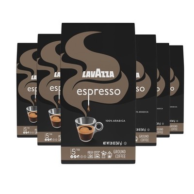 Lavazza Espresso Ground Coffee, Medium Roast, 100% Arabica, 20 oz Bag (Pack o...