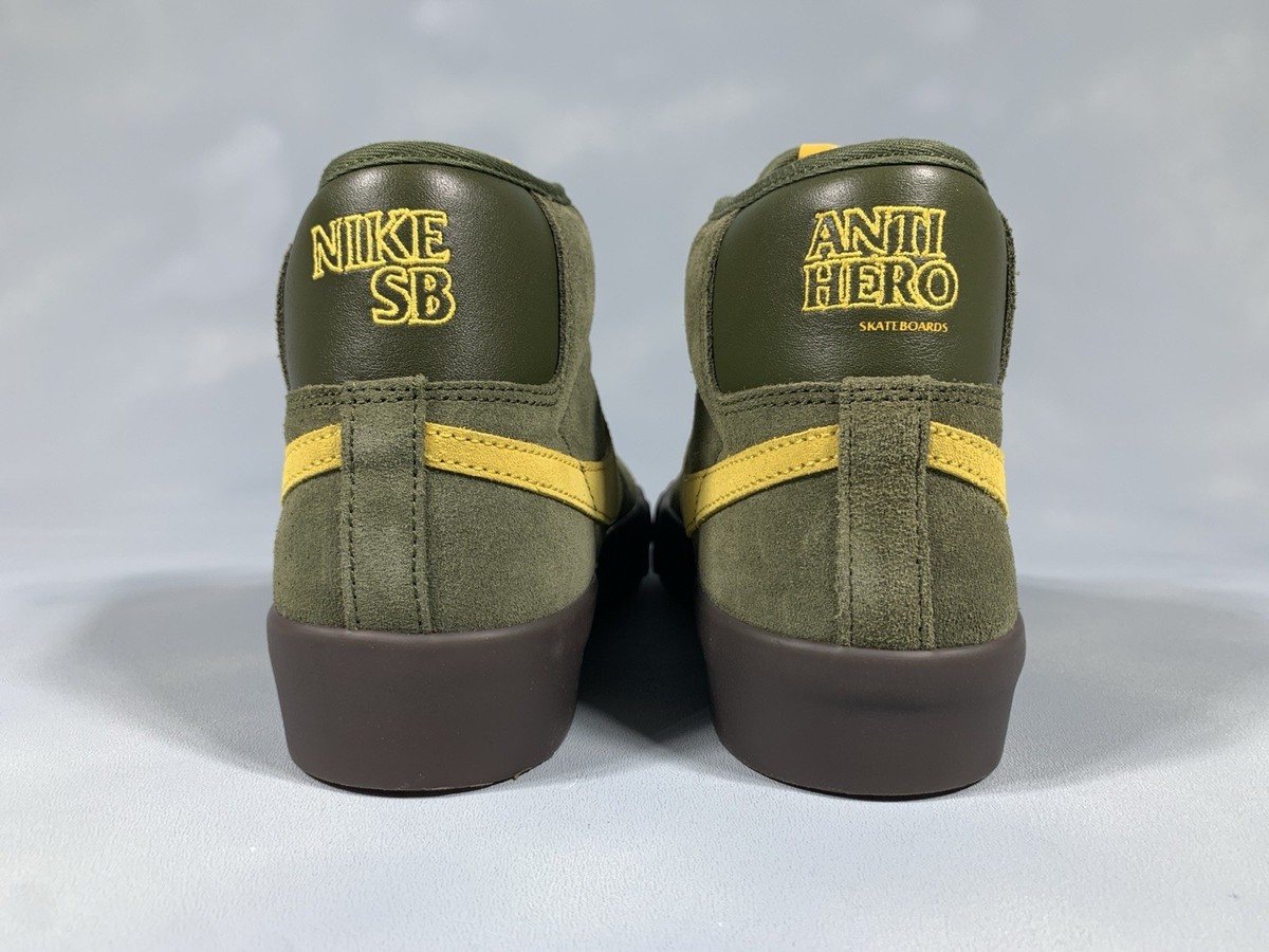 Nike SB Anti-hero Zoom Blazer Mens Size 8 QS Rough Green Amarillo HM5838-300 New Nike SB Zoom Blazer Mid X Antihero (Rough Green/ Amarillo  main image 2