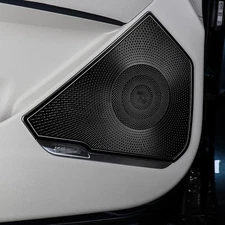 For Kia Sportage NQ5 Black Stainless Steel Car Door Speaker Trim Frame Cover