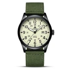 Military Quartz Watch 42mm Nylon Strap Glow Dial Waterproof Tactical Analog Men
