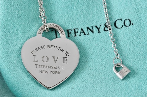 Return To Tiffany & Co. 18K White Gold Diamond Pave "LOVE" XL Heart Necklace - Picture 5 of 12