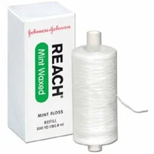 Johnson & Johnson Reach Mint Waxed Floss REFILL SPOOL 200 YARDS  Pack of 24