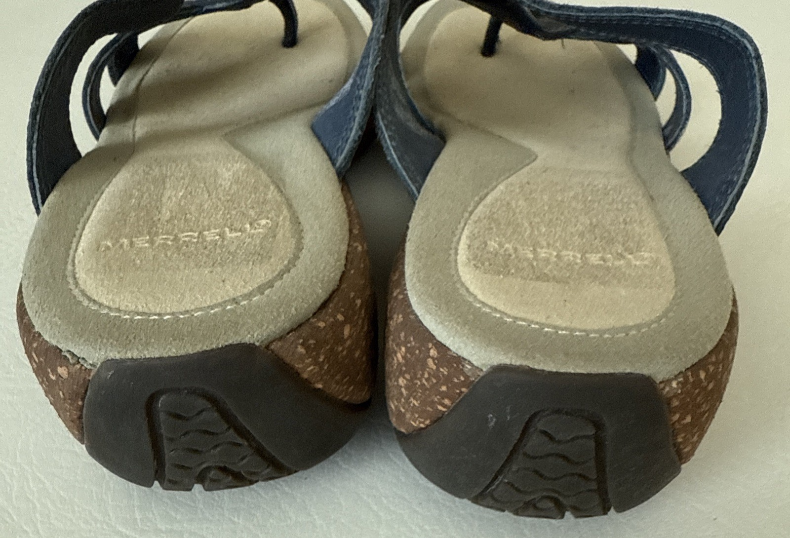 Sandali donna Merrell Sundial Cross taglia 8 blu navy zeppa infradito perizoma estivi