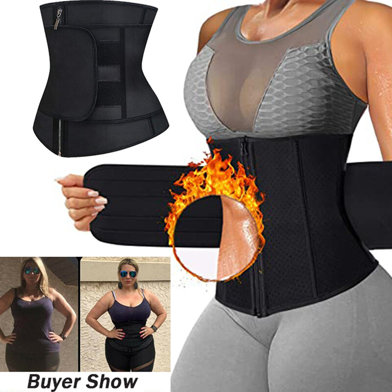 Women Sauna Waist Trainer Sweat Corset Belt Tummy Control Yoga Slim Body  Shaper