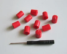 10x Guitar Amp Effect Pedal Knobs 1/4" Davies 1900H Style Knob Set Screw Red