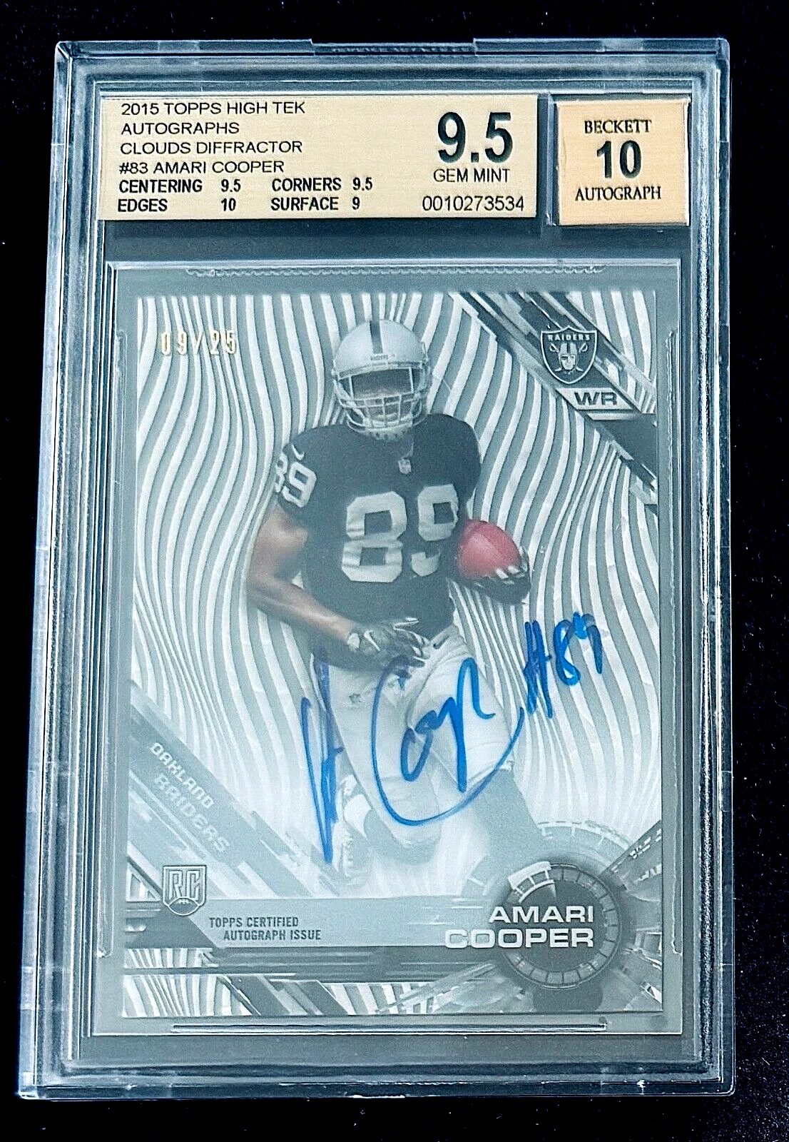 Amari Cooper Topps High Tek #83 Autograph-Clouds Diffractor