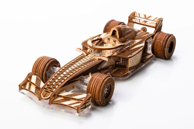 Mechanical Veter Models wooden & plastic 3D puzzle Racer-v3 F1 Racing Car Model