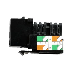 100 Pack Cat-6 RJ45 Ethernet Computer  Keystone Jacks in Black Cat6 Tuff Jacks