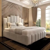 LUXURY NEW  TOWER OTTOMAN STORAGE PANEL PLUSH VELVET UPHOLSTERED BED FRAME