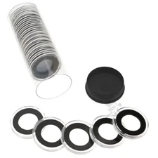 20 AirTite 20mm Black 1/4oz Gold Maple Leaf Coin Holders & Black Capsule Tube