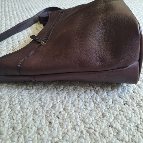 Clava American Purse Satchel Shoulder Bag Dark Brown Leather - Picture 6 of 9