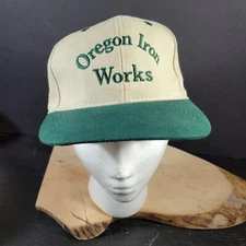 Oregon Iron Works Hat Cap Adjustable Tan Green 15 Years Of Service Otto Cap 