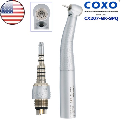 Pieza de mano dental de alta velocidad de fibra óptica US COXO para acoplamiento de 6 orificios KAVO CX207 - Imagen 4 de 56