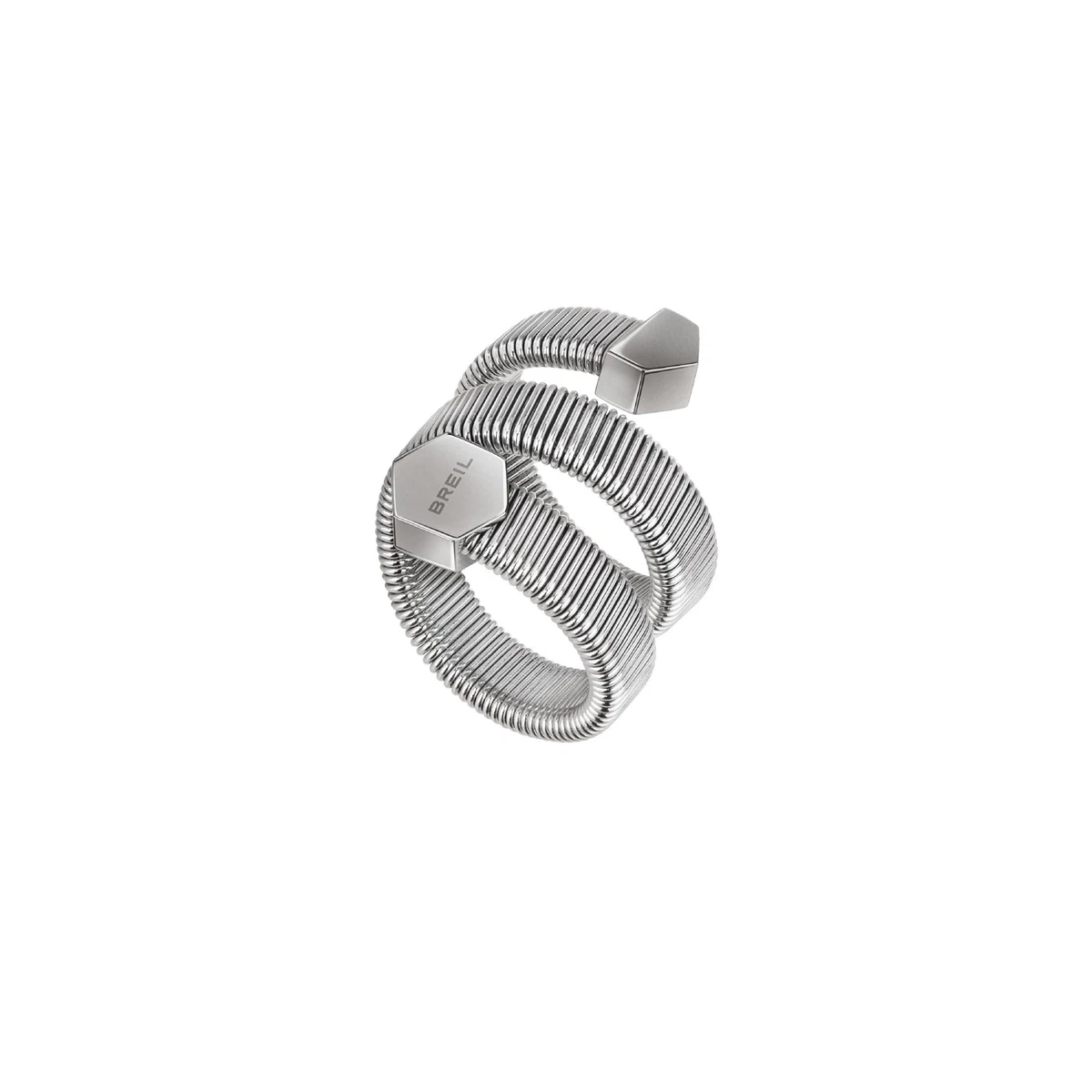 Anello Breil Gleam TJ3055 Ring Acciaio Argentato Regolabile Snake