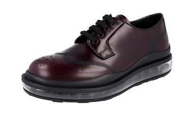 PRADA Derby Air Sole Dress Shoes Sneakers 2EG299 Burgundy NEW - US