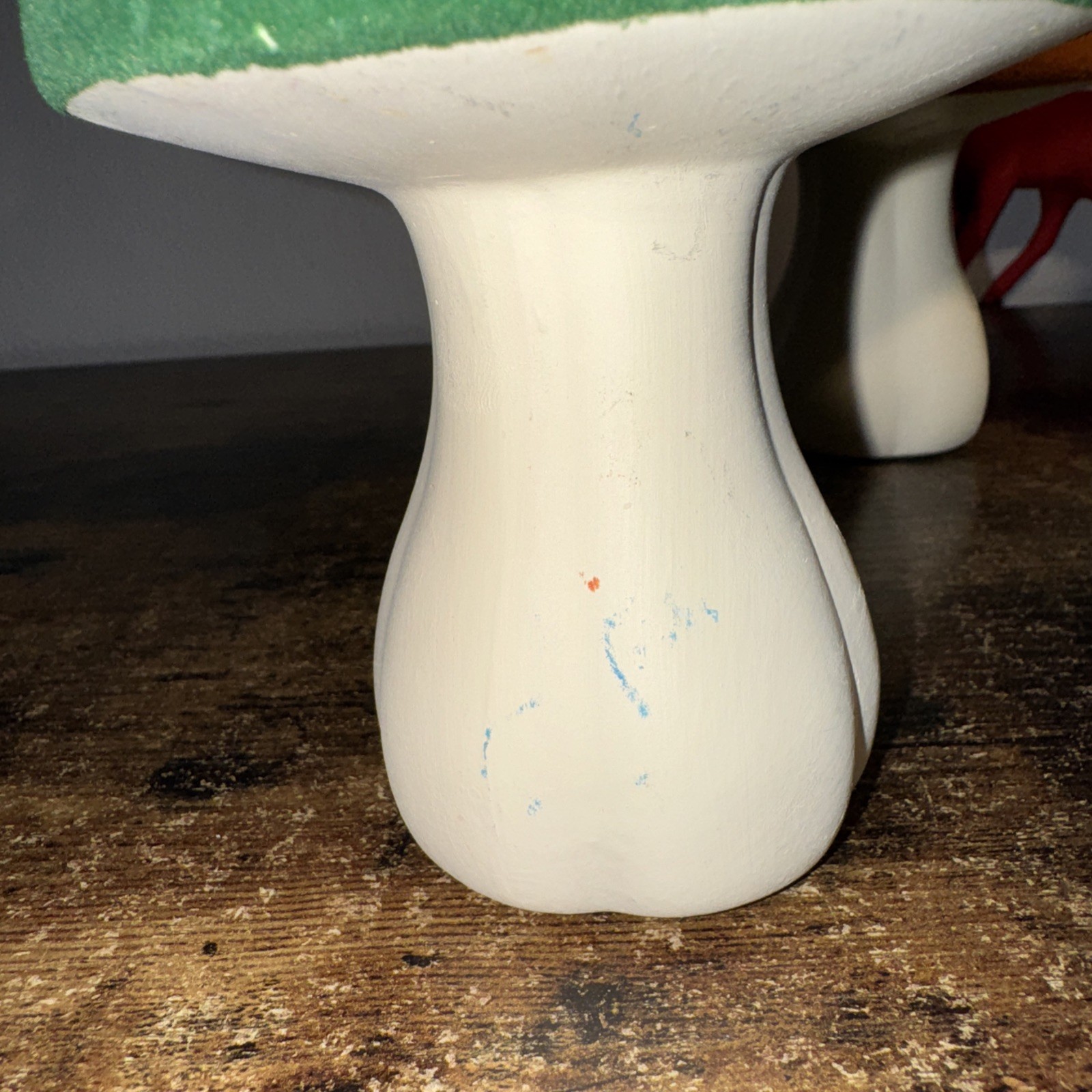 Ceramic Mushroom/Velvet Top/Set Of 3