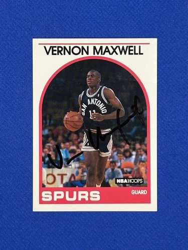 1989-90 NBA Hoops Vernon Maxwell #271 Autograph Rookie signed Rc Spurs Auto