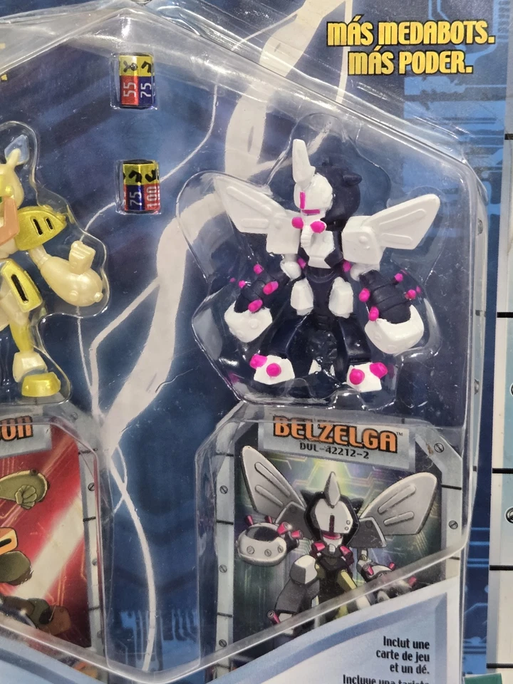 RARE Vintage Hasbro 2002 Medabots Sumilidon vs Belzelga Figures Cards New - Imagem 3 de 4