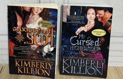 2 Signed Kimberley Killion Caribbean Scot My Cursed Highlander Romance Novels PB