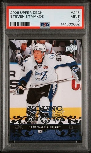 2008-09 Upper Deck Series STEVEN STAMKOS Young Guns RC #245 PSA 9 MINT
