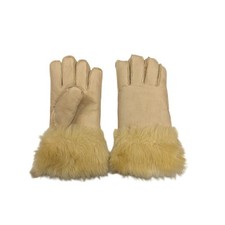 Winter Gloves Women's Faux Suede Tan Lining Faux Fur Snow Warm Hands