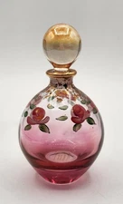 Vintage Illusions Italy, Hand Painted Pink Perfume Bottle