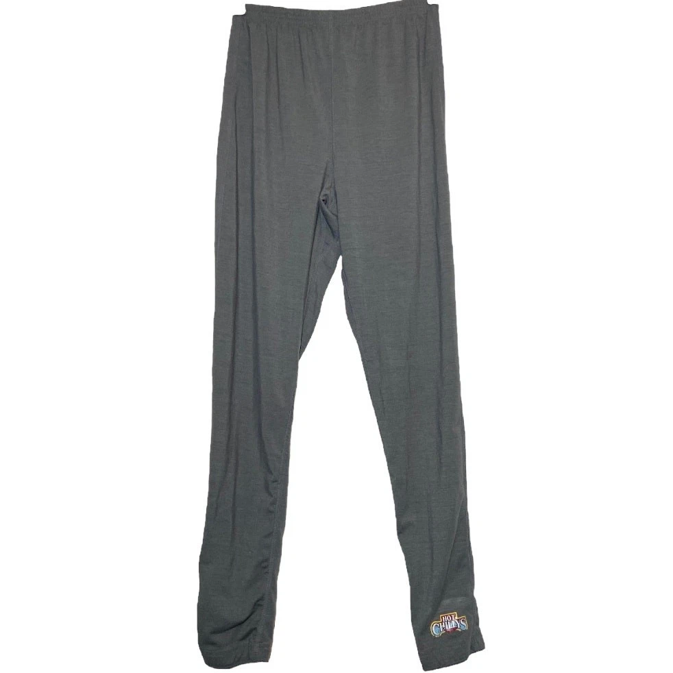 Hot Chillys Base Layer Leggings USA Pants Thermal High Waisted Logo Gray Large