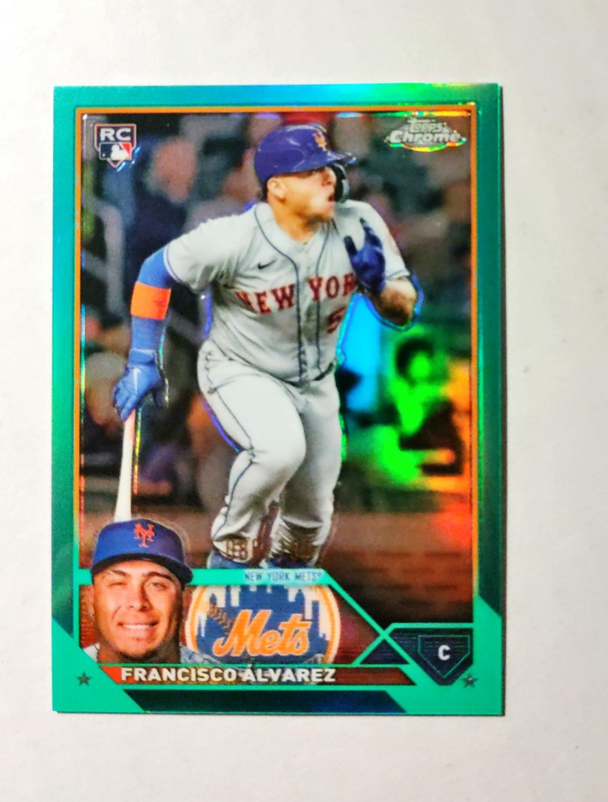 Francisco Alvarez 2023 Topps Chrome RC #203 Rookie AQUA REFRACTOR 086/199 E6