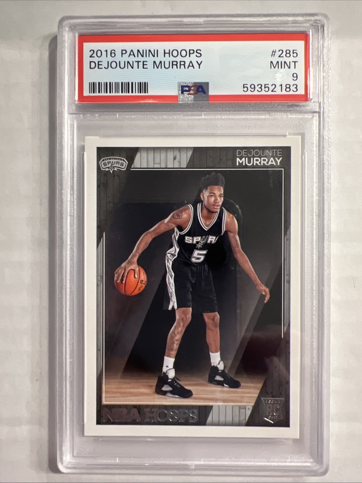 Dejounte Murray 2016 Panini Hoops RC PSA Mint 9 #285 San Antonio Spurs
