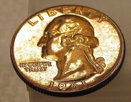 1961  Gem Proof Quarter 90% Silver MONSTER TONING  #114 ~ 14