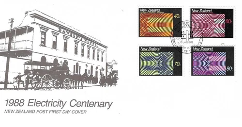 New Zealand Comm/First Day Covers - Eloectricity Centenary - 1988 (NZ337)
