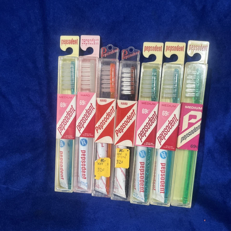 Lote de 7 Pasta de Dientes Pepsodent Mediana Dura De Colección Nuevo En Caja Lote #4 Foto 2 de 4