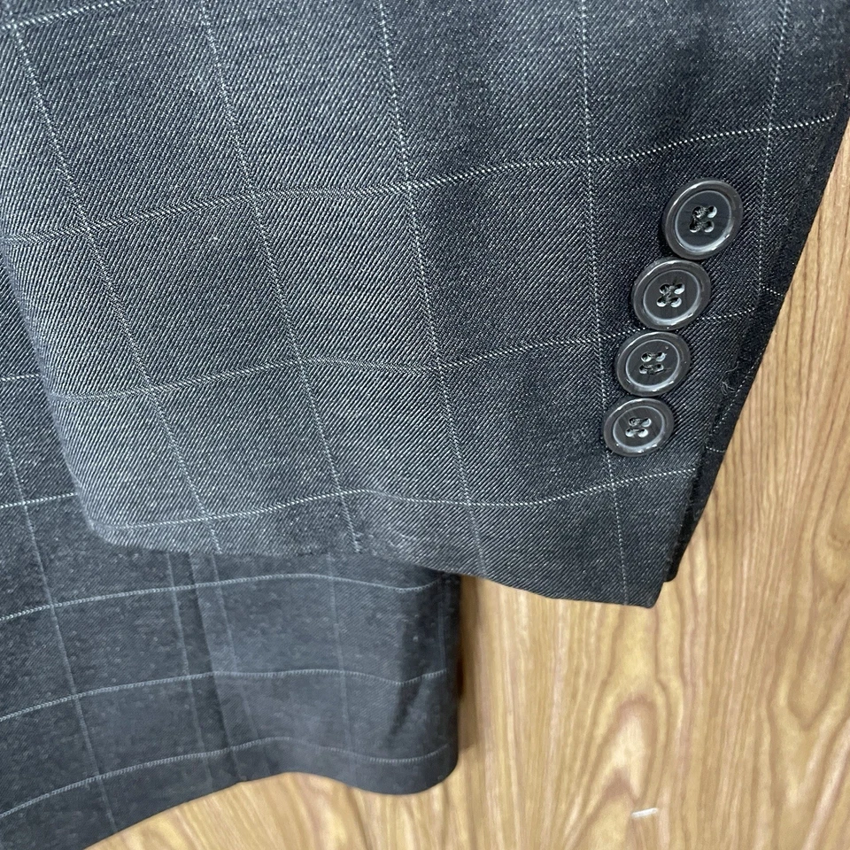 Abrigo deportivo Stacy Adams dorado para hombre 46L gris plata cuadros poliéster doble ventilación Foto 3 de 4