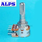 Japan ALPS RK16 LOG Stereo Volume Potentiometer Dual 50K/100K Knurled Shaft