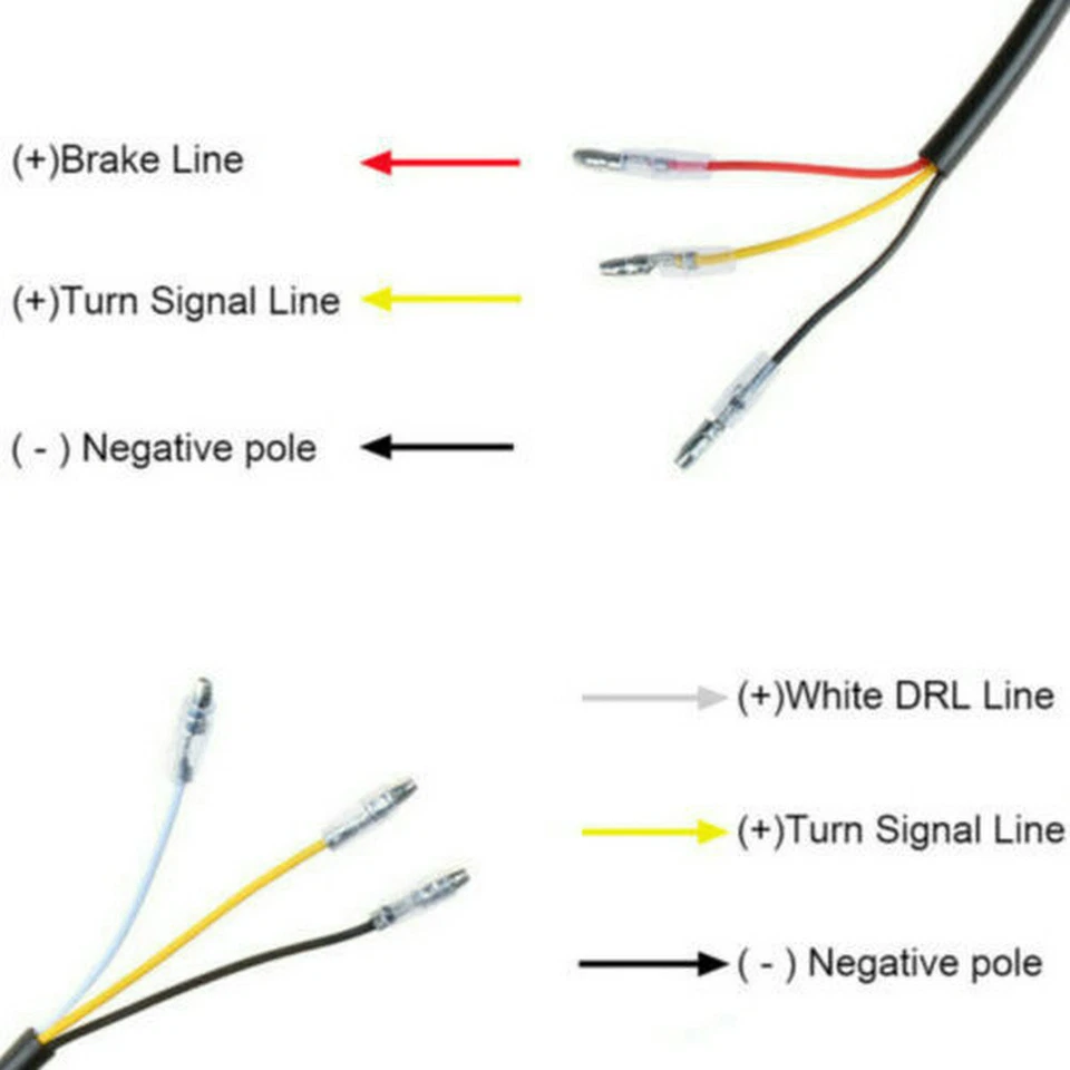 Светодиодные лампы для мотоцикла с последовательным потоком ходовой сигнал поворота стоп-сигнал дневные ходовые огни 4 шт. - Изображение 4 из 4