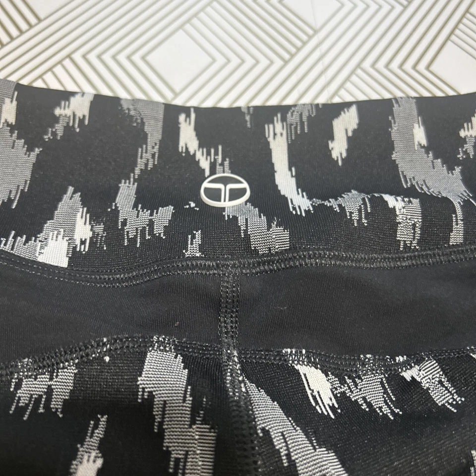 Trina Turk Leggings Mujer Negro/Rosa Rayas Capri Pantalón Yoga Talla Pequeña Foto 3 de 4