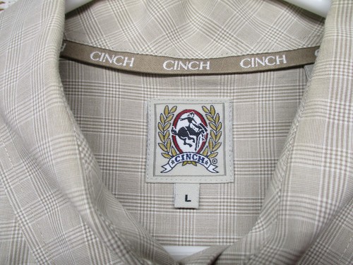 Cinch Button Up Long Sleeve Casual Western Style Shirt 100% Cotton Men's Size LG - Picture 6 of 13