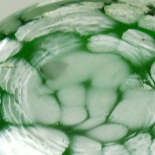 Mundgeblasene grün weiß Taschentuch Vase Kunstglas keine Chips Pontil 8,2" Schönheit - Bild 4 von 11