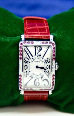 Franck Muller Long Island Watch Stainless Steel w/Diamonds,Rubies;box&papers