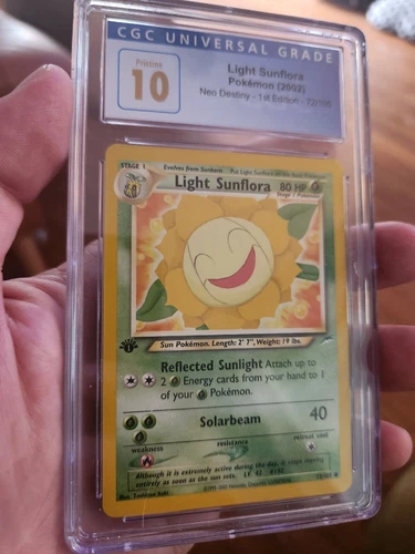 (POP 9) CGC 10 PRISTINE 2002 Pokemon Neo Destiny Light Sunflora 72/105 1ST ED.